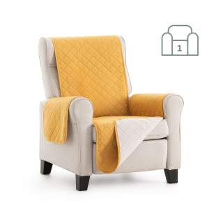 Dvostransko pregrinjalo za fotelj - enosed 55x200 cm rumena / slonokoščena EU kvaliteta