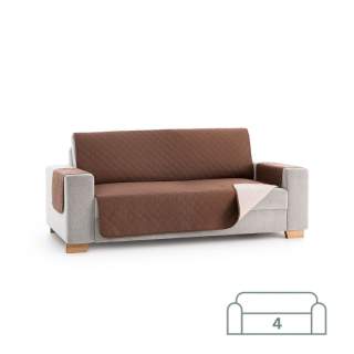 Dvostransko pregrinjalo za kavč - štirised 200x200 cm bež / rjava EU kvaliteta