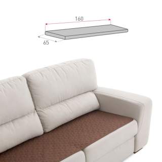 Vodoodbojna podloga za sedežno garnituro - topper 65 x 160cm rjava