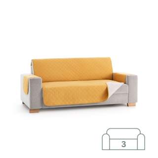 Dvostransko pregrinjalo za kavč - trosed 160x200 cm rumena / slonokoščena EU kvaliteta