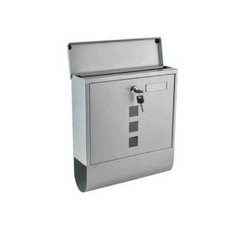 Poštni nabiralnik s predalom za časopis srebrn 10x30,7x34 cm