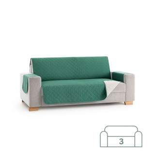 Dvostransko pregrinjalo za kavč - trosed 160x200 cm zelena / slonokoščena EU kvaliteta