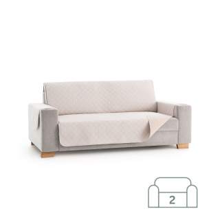 Dvostransko pregrinjalo za kavč - dvosed 110x200 cm bež / slonokoščena EU kvaliteta