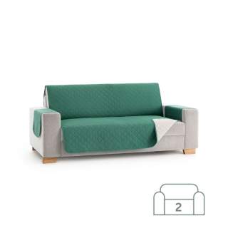 Dvostransko pregrinjalo za kavč - dvosed 110x200 cm zelena / slonokoščena EU kvaliteta