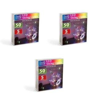 3x 50 LED 5m božično - novoletne micro LED lučke na baterije 3xAA večbarvne