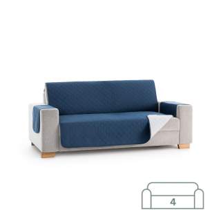 Dvostransko pregrinjalo za kavč - štirised 200x200 cm modra / svetlo siva EU kvaliteta